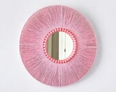 Pink Baby Room Wall Mirror, Bohemian Wall Decor, Natural New Born Wall Hanging, Bedroom Wall Decor, Baby Shower Gifts, Baby Girls Room Decor