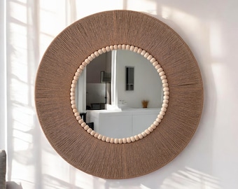 Boho Macrame Wall Mirror, Large Macrame Wall Hanging Decorative Mirror, Living Room Wall Decor, Entryway Mirror, New House Gift, Gift For