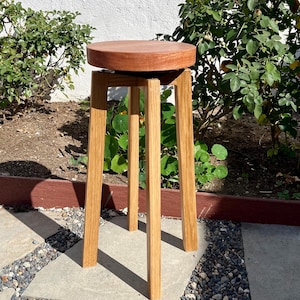 Solid wood bar stool with swivel seat