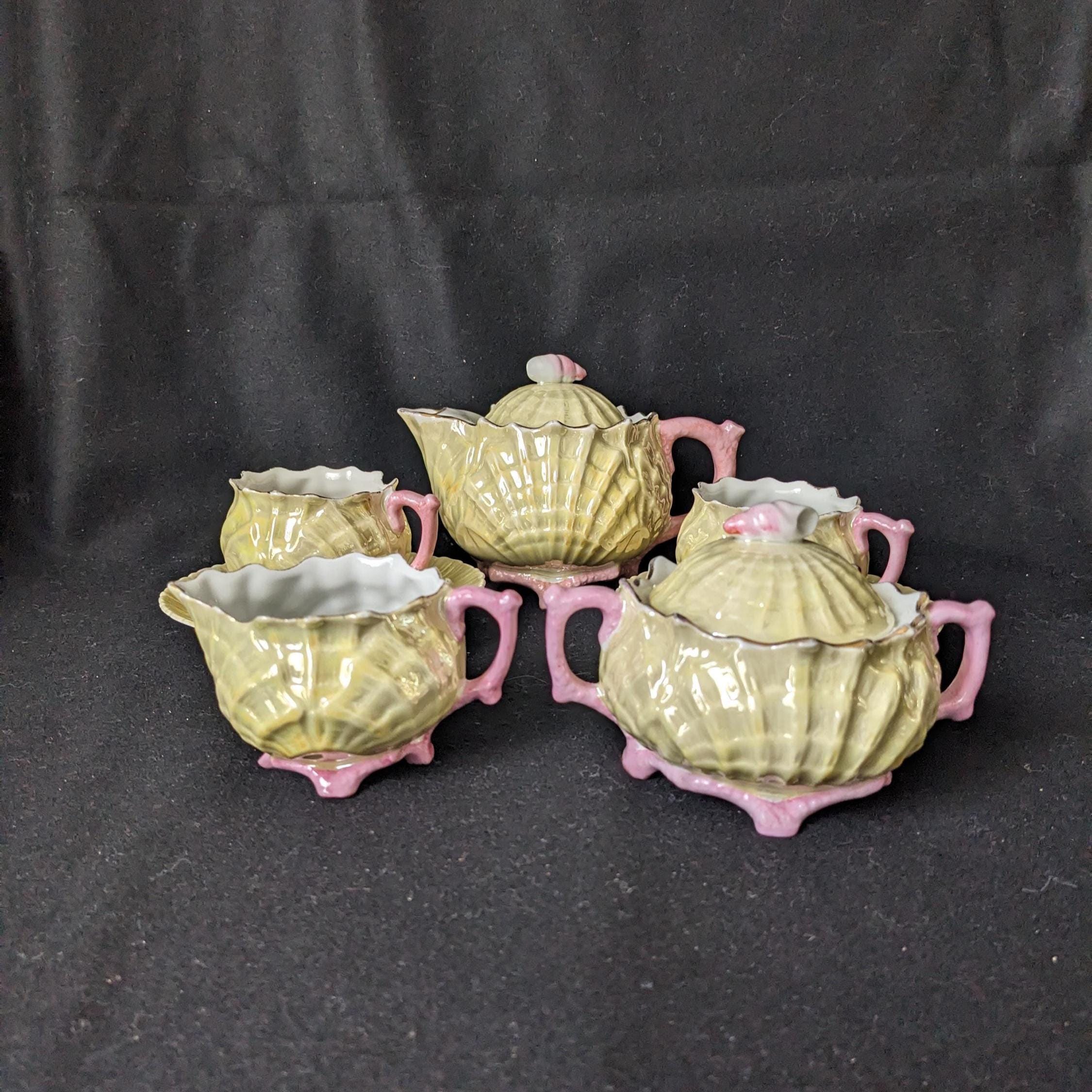 Belleek ベリーク クリーム＆シュガーボウル イエローラスター