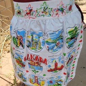 Vintage Ein Original Yucca Druck Kaktus Tuch (?) Halbe Schürze Kanada Souvenir Karte
