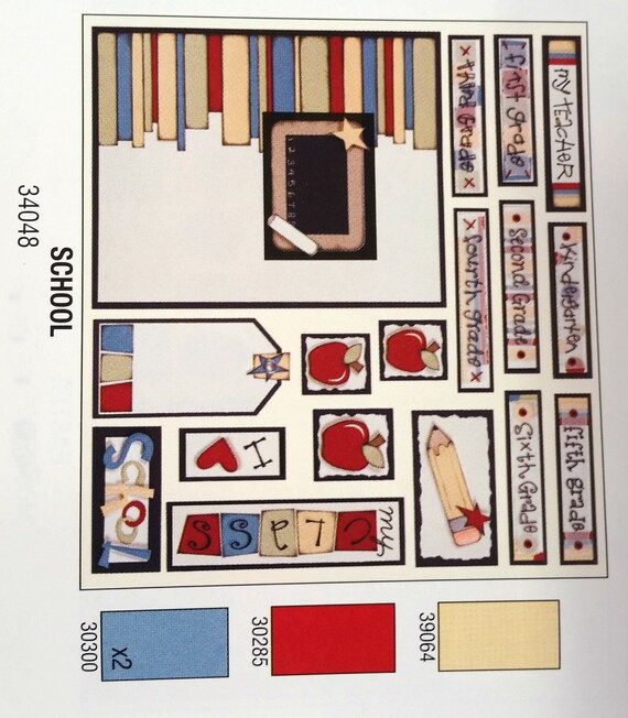 Top Line Creations Scrapbook Kit school 2 Page Etsy