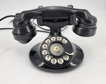 Zestaw biurkowy Western Electric 202 D1 owalny E1 4H Clickity-Clack z funkcją Rotatone ANTIQUE