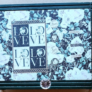 Caja de puros reciclada con letras de amor ~ Regalo de bodas ~ Regalo de compromiso ~ Regalo de cumpleaños ~ Aniversario ~ Porta joyas