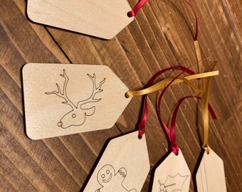 Personalized Christmas Gift Tags Glowforge Laser Downloadable File