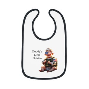 Baby Bib, Daddy&#39;s Little Solider Bibs - Cute Baby Shower Gift, Infant Boy Girl Feeding Apron, New Parent Present, Gender Neutral Toddler