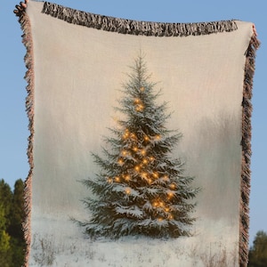 Holiday Throw Blanket, Christmas Tree Blanket, Cozy Winter Blanket, Decorative Christmas Blanket for Home