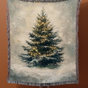 Christmas Tree Blanket, Holiday Throw Blanket, Cozy Winter Blanket, Decorative Christmas Blanket for Home