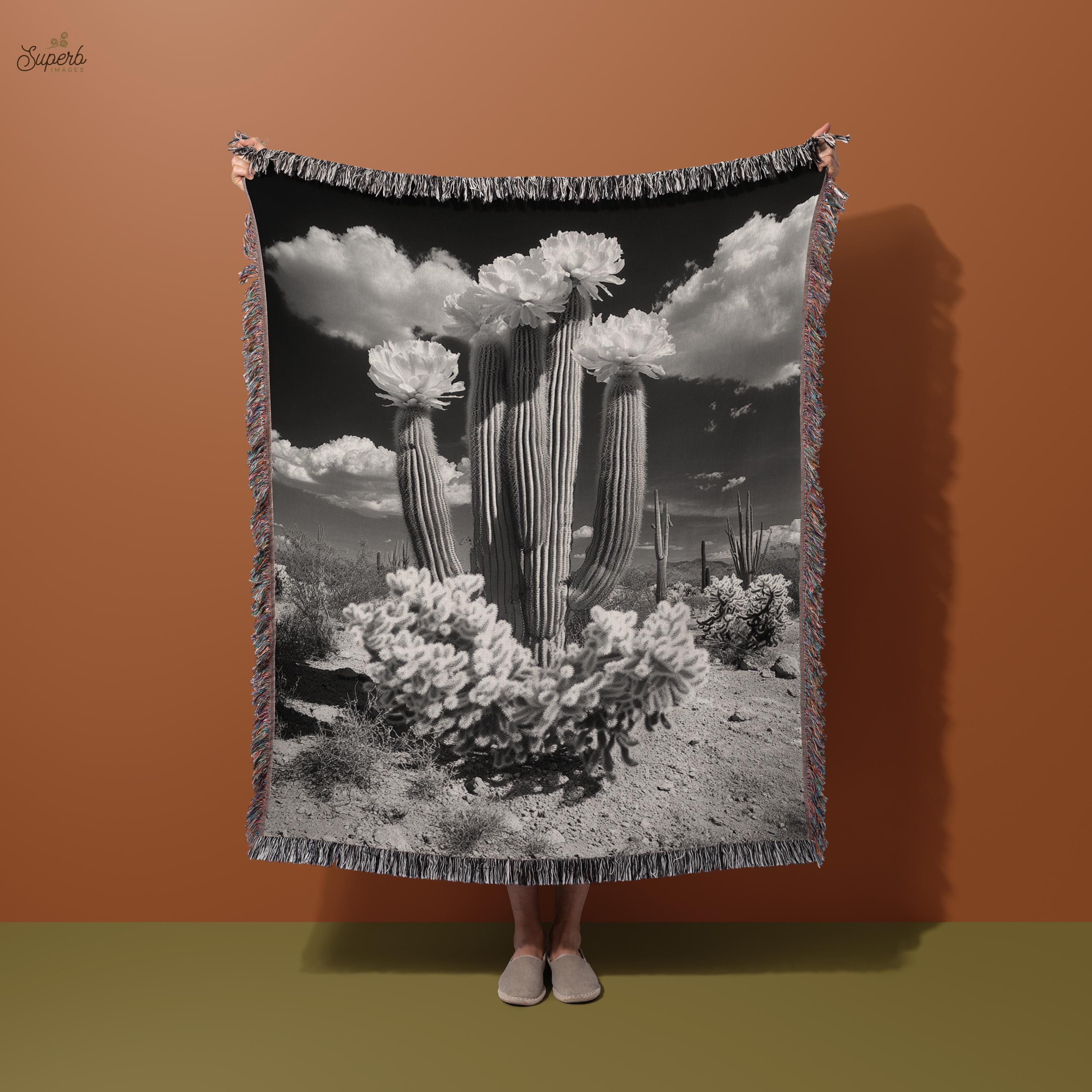 Wstenkaktus-Decke, Sdwest-Decke, Schwarz-Wei-Decke, Kaktus-Decke,  Natur-Themen-Decke, groe weiche Wolldecke - Etsy.de