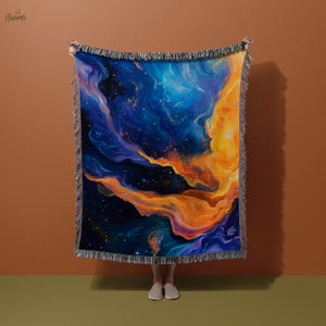 Cosmic Blanket, Galaxy Blanket, Nebula Blanket, Space Art Blanket, Starry Blanket, Abstract Galaxy Blanket, Vibrant Space Blanket