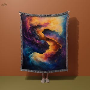 Cosmic Blanket, Galaxy Blanket, Space Blanket, Nebula Art Blanket, Vibrant Universe Blanket, Starry Sky Blanket, Abstract Galaxy Blanket