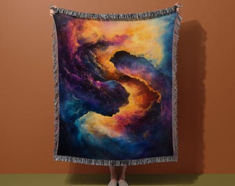 Cosmic Blanket, Galaxy Blanket, Space Blanket, Nebula Art Blanket, Vibrant Universe Blanket, Starry Sky Blanket, Abstract Galaxy Blanket