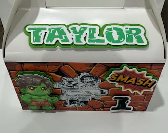 Hulk superhero treat boxes