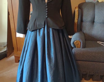 Victorian Upscaled Recycled 2 pc. outfit Little women Edwardian 1800s costume Ready to Ship Blouse not included