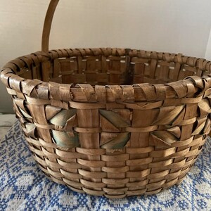 Antique Gathering Basket Handmade Primitive image 2