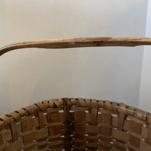 Antique Gathering Basket Handmade Primitive image 6