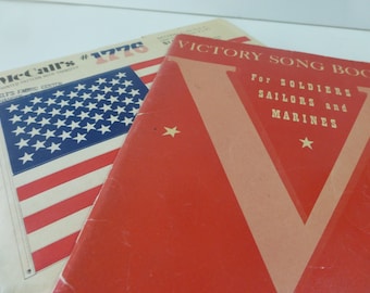 Vintage America Music 1917 Victory Song Book for Soldiers, Sailors and Marines; 93 Patriotic and Popular Songs