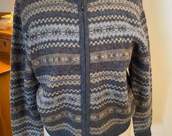 Vintage Fair Isle Wool Sweater Womens Size L