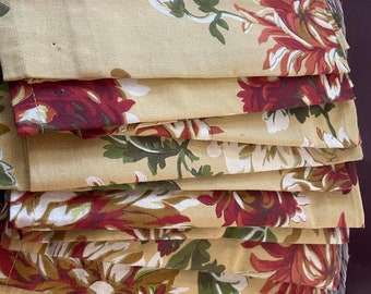 Vintage April Cornell Napkins Twelve Gold Foral