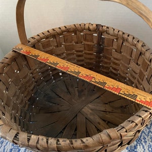 Antique Gathering Basket Handmade Primitive image 8