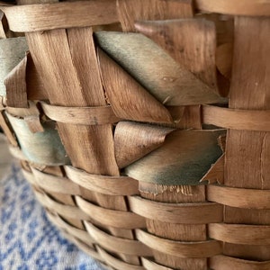 Antique Gathering Basket Handmade Primitive image 7