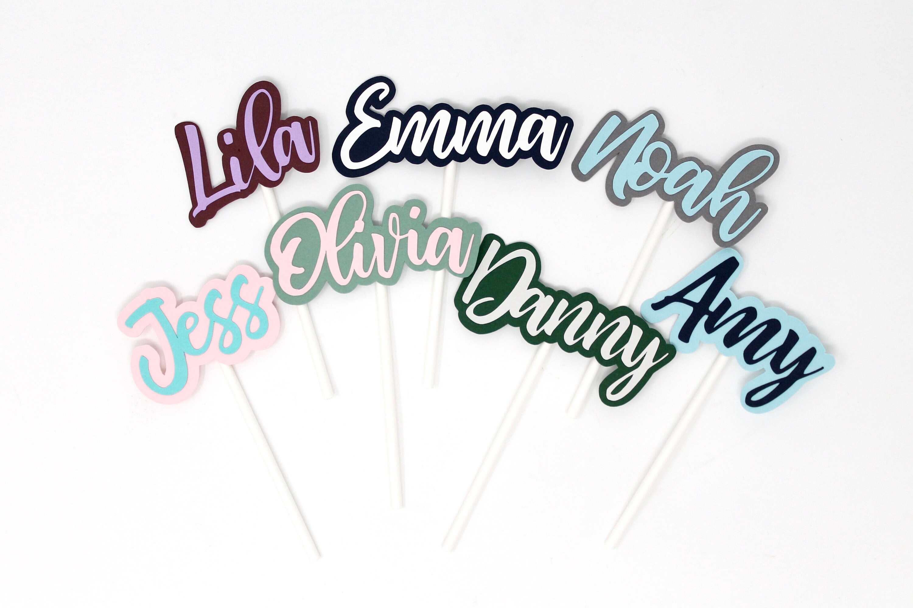 Personalized Name Cupcake Toppers Custom Name and Custom Etsy