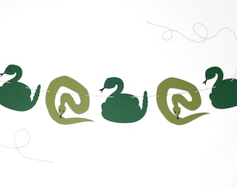 Snake Banner - Snake Birthday Party Decoration - Green Serpents, Rattlesnake, Garland, Room Decoration - Choice of Length