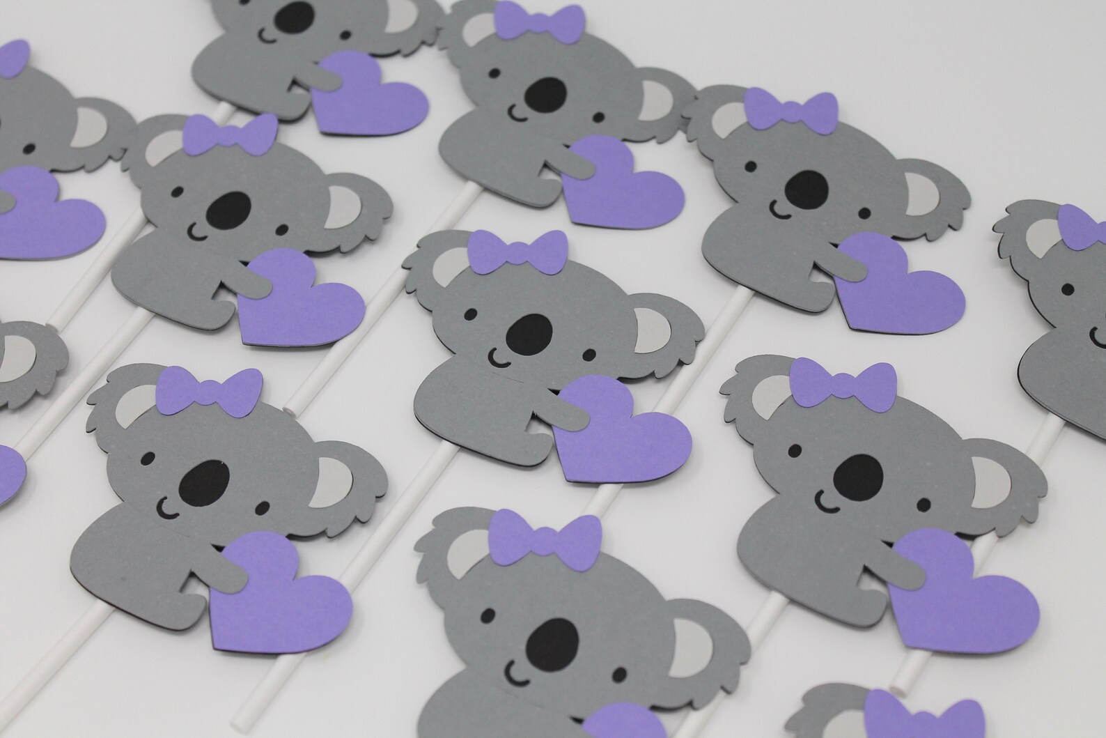 Koala Cupcake Toppers Baby Koala With Heart and Bow Custom Etsy