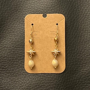 Star Bead Dangle Earrings