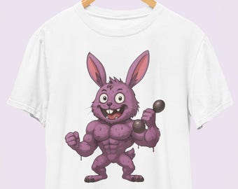 Bella Canvas 3001 Gym Bunny Tee | Funny Rabbit Fitness Shirt | Unisex Bodybuilder Gift