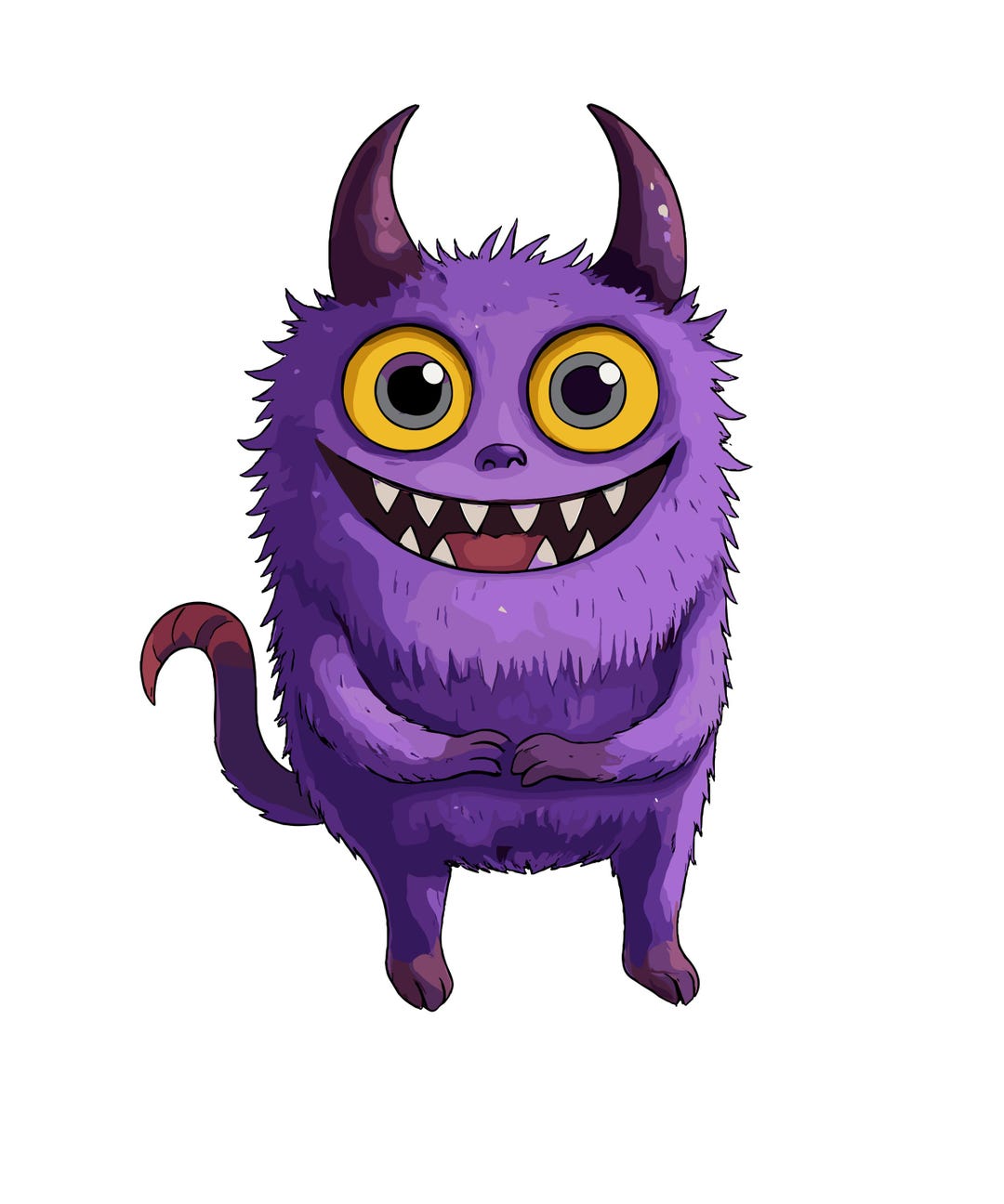 Adorable Purple Monster Clipart for Kids Room Decor | Funny Halloween ...