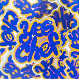 Wunderlicher JA CHEF Aufkleber Entzückendes Geschenk für Köche Spaß für Chef Life | Matte Oberfläche | Holographische Akzente