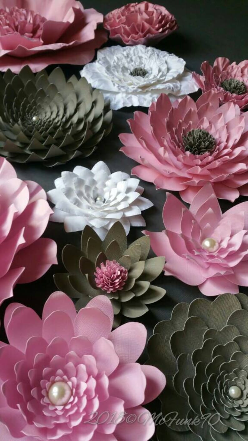 Nursery Large Paper Flowers Wall Art Interior Decor Home Decor Etsy