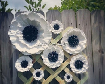 Weddings Handmade Large Paper Poppies 3 to 14 Inches Color of your Choice