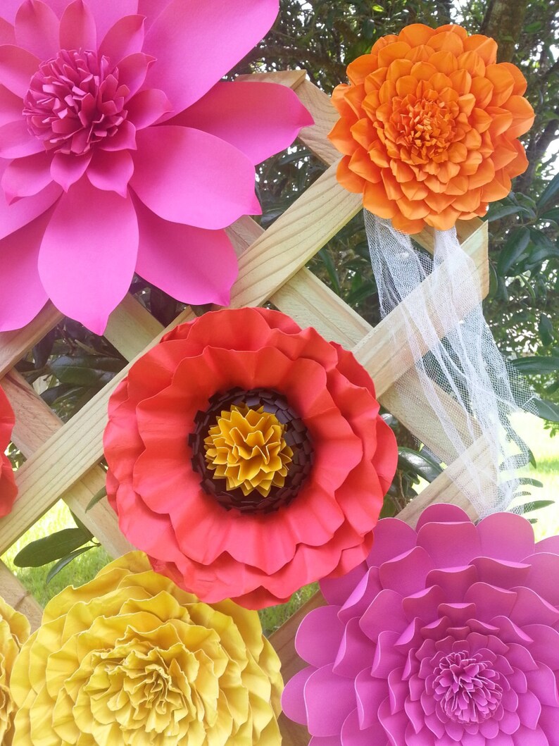 Weddings Large Handmade Paper Flowers 6 to 14 Inches Great for Etsy