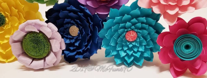 Whimsical Paper Flowers on Stems Princess Party Weddings Great for Bouquets Centerpiece Handmade Home Decor Baby Shower Classroom