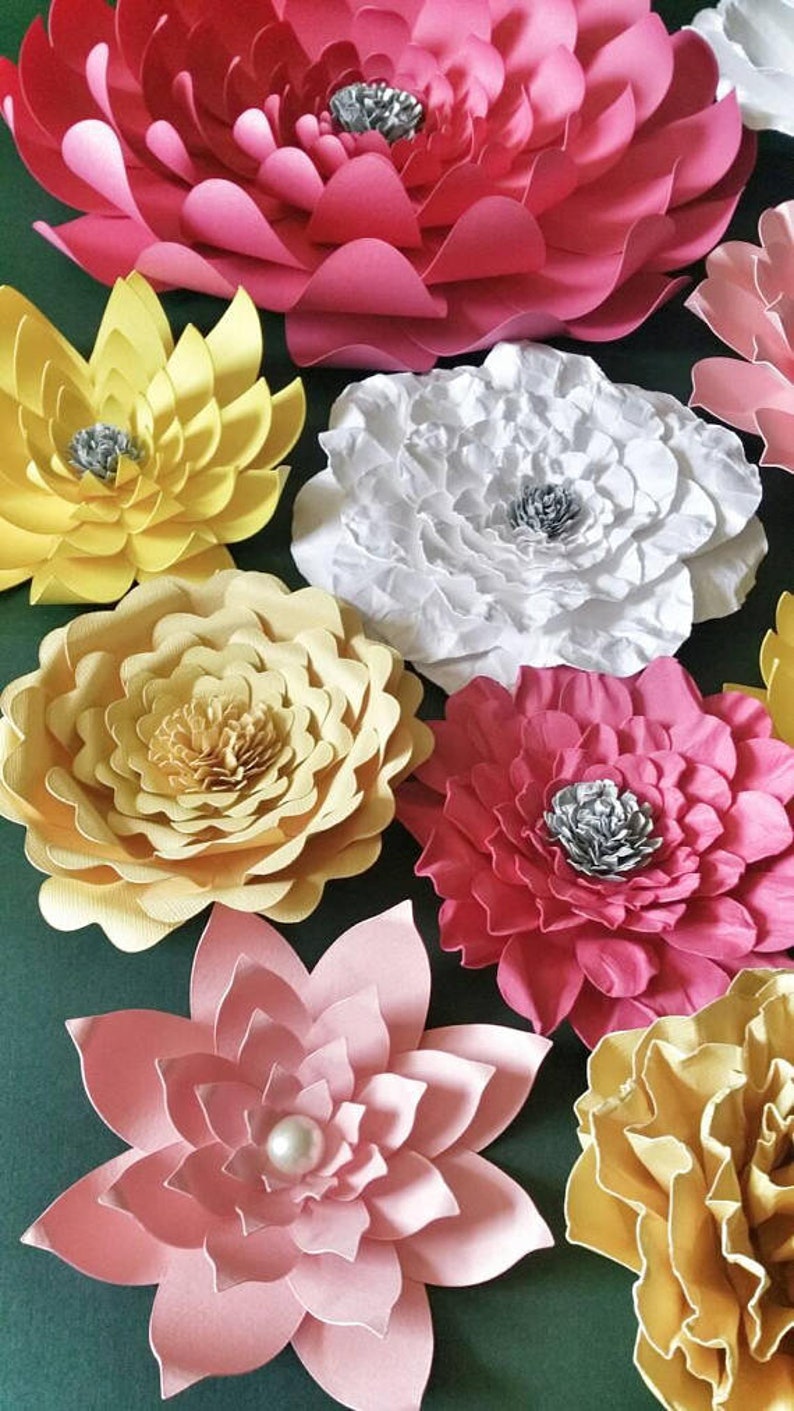Nursery Large Paper Flowers Wall Art Interior Decor Home Decor Etsy