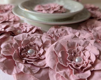 Pale Pink Paper Flowers Charger Plate Wedding Decor