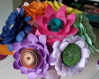 Handmade Paper Flowers on Stems: Whimsical Party Decor