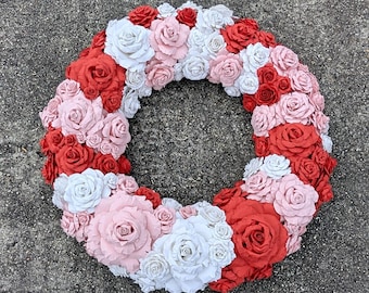 Paper Flowers Wreath Indoor Weddings Home Decor Gift Colors of Your Choice