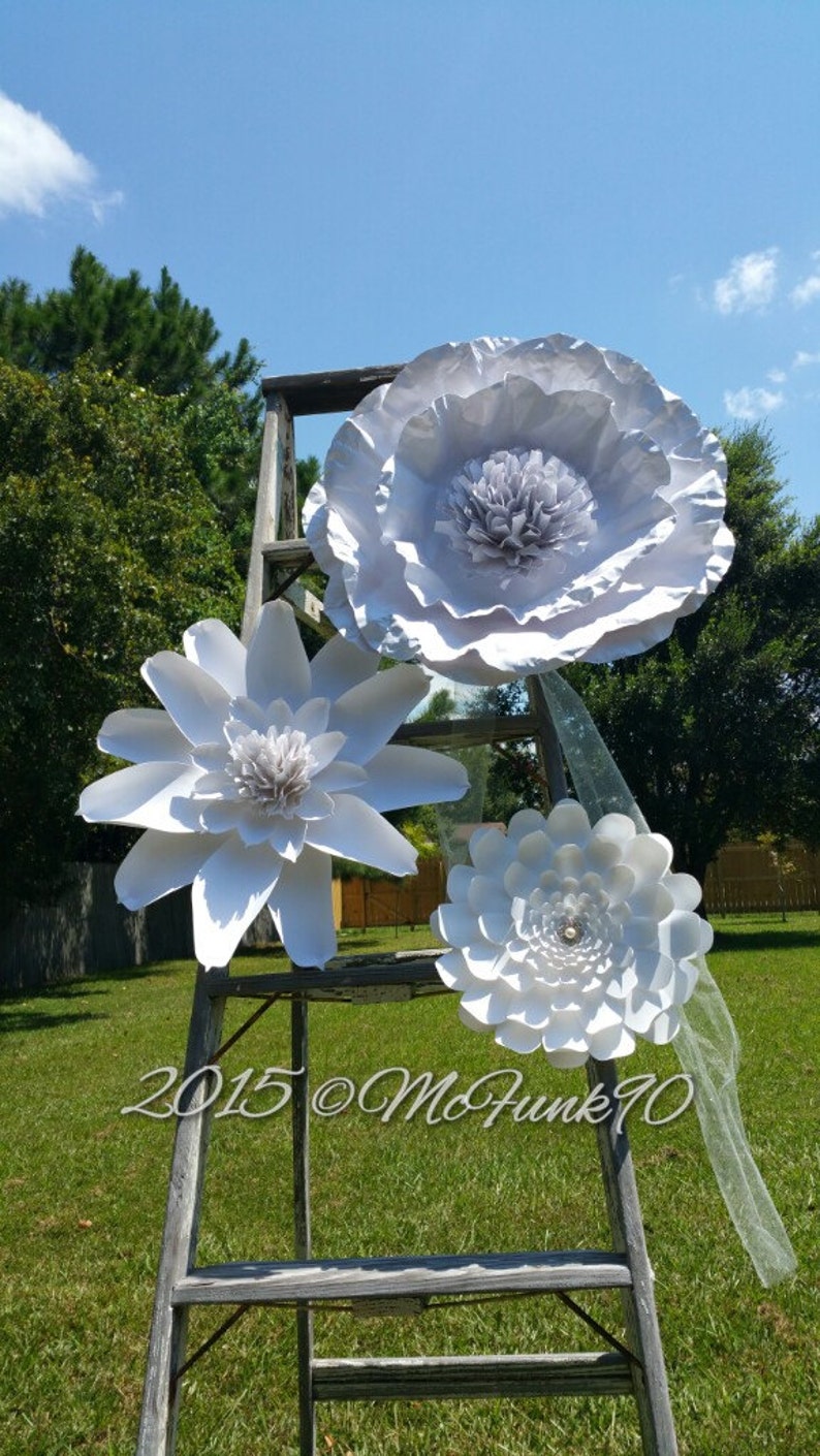 Weddings Large Paper Flowers in the Colors of Your Choice Etsy