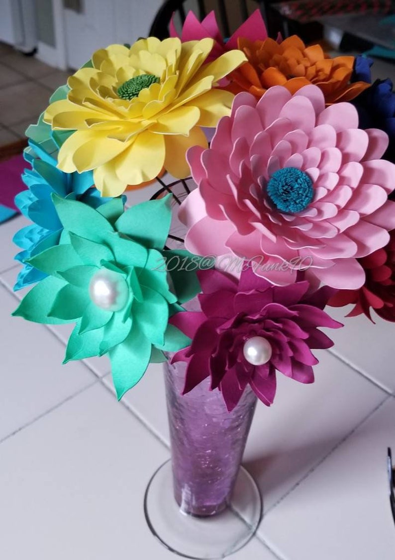 Whimsical Paper Flowers on Stems Princess Party Weddings Great for Bouquets Centerpiece Handmade Home Decor Baby Shower Classroom