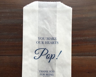 Personalized Wedding Favor Bags – Custom Glassine Popcorn Treat Bags