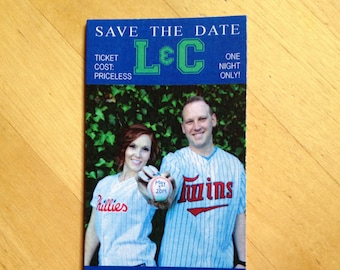 Photo Sports Ticket Save the Date – Baseball Wedding Invitation