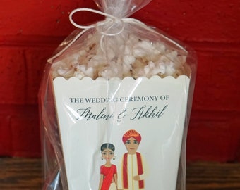 Indian Wedding Favor - Hindu Baraat Popcorn Box - Indian Wedding Rose Petal Box - Indian Mehndi Bulk Favor Box- Wedding Favor Indian Sangeet