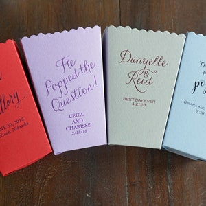 Personalized Popcorn Favor Box - Custom Printed Mini Popcorn Box - Wedding Favor Bar- Bridal Dessert Bar - Small Popcorn Gift Box
