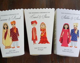 Indian Wedding Favor Box-Emoji Indian Mehndi Rose Petal Box-Hindu Wedding Popcorn Box-Muslim Punjabi Sikh Asian Nepali Pakistani Wedding