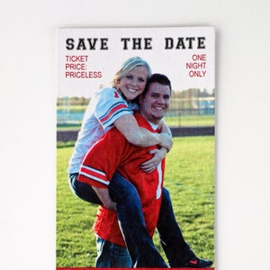 Save the Date WeddingTicket, Wedding Photo Sports Ticket, Wedding Favor Ticket Mailing Envelope image 2