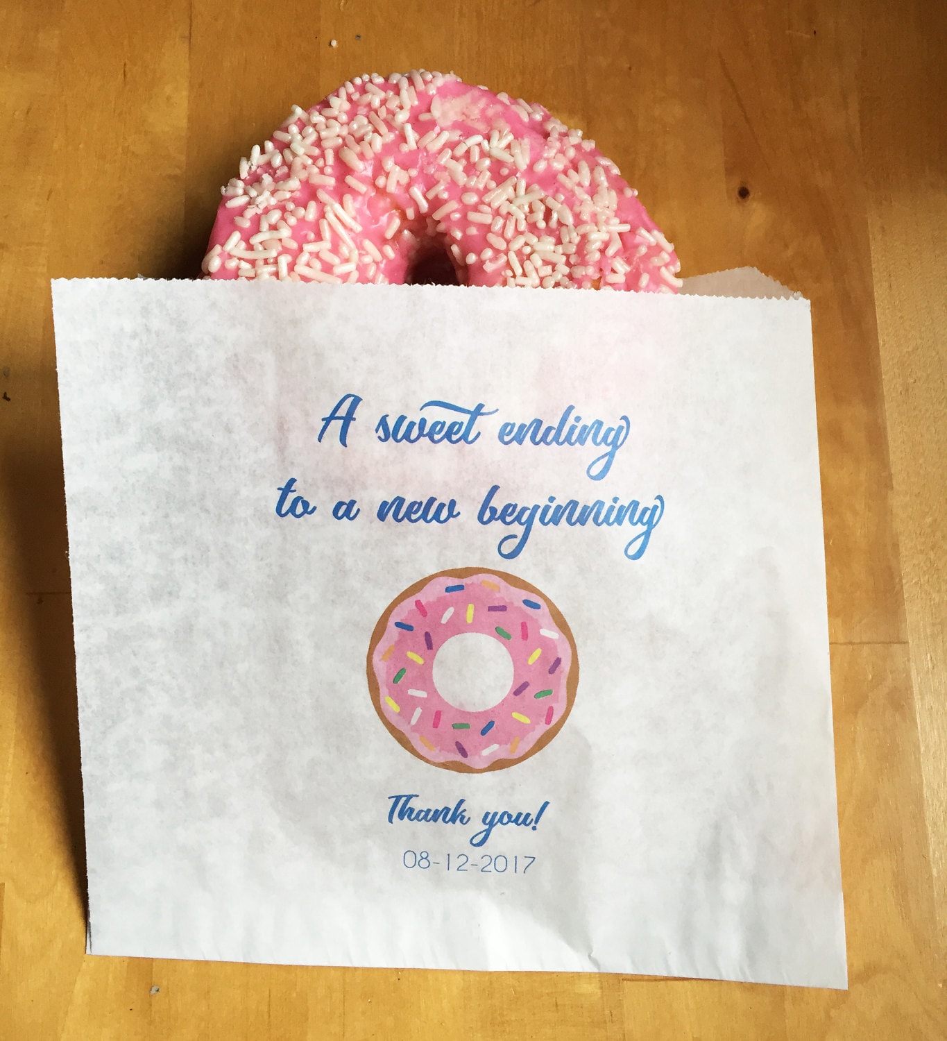 Donut Favor Bag Wedding Doughnut Bag Printed Wedding Favor Etsy