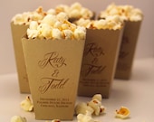 Mini Popcorn Box - Wedding Favor Box - Popcorn Holder - Custom Printed Metallic Paper Box -Dessert Bar - Popcorn Bar